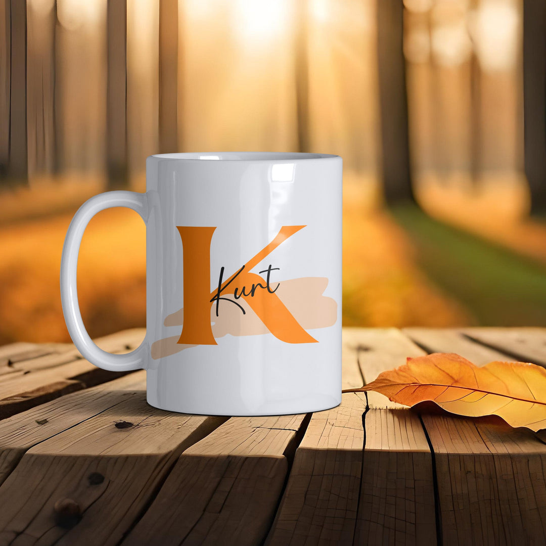 Personalisierter Keramik Becher mit Namen und Buchstaben Tasse - all - yours24