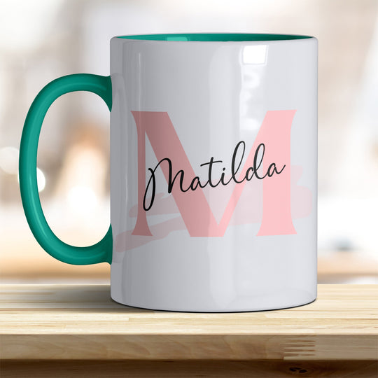 Personalisierter Keramik Becher mit Namen und Buchstaben Tasse - all - yours24