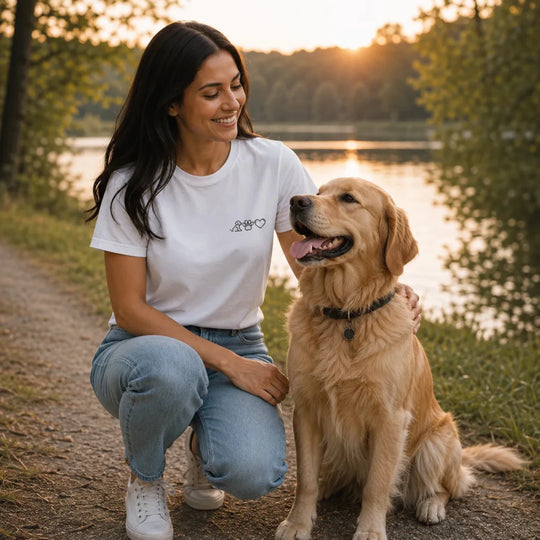 Personalisiertes Hunde T-Shirt in Weiß, Detailansicht des Icons mit Name