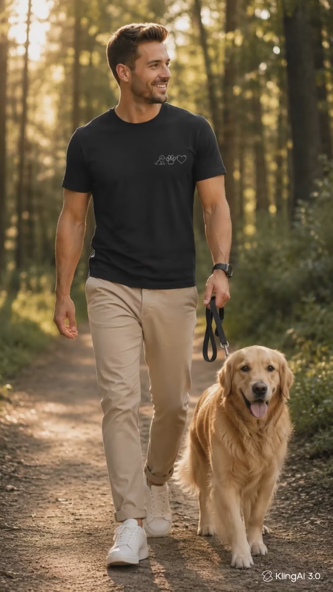 Personalisiertes Hunde T-Shirt Damen &amp; Herren | individuelles Geschenk Hundeliebhaber | Minimalistisches Hunde Icon Shirt mit Namen | Frauchen &amp; Herrchen Gassi Outfit