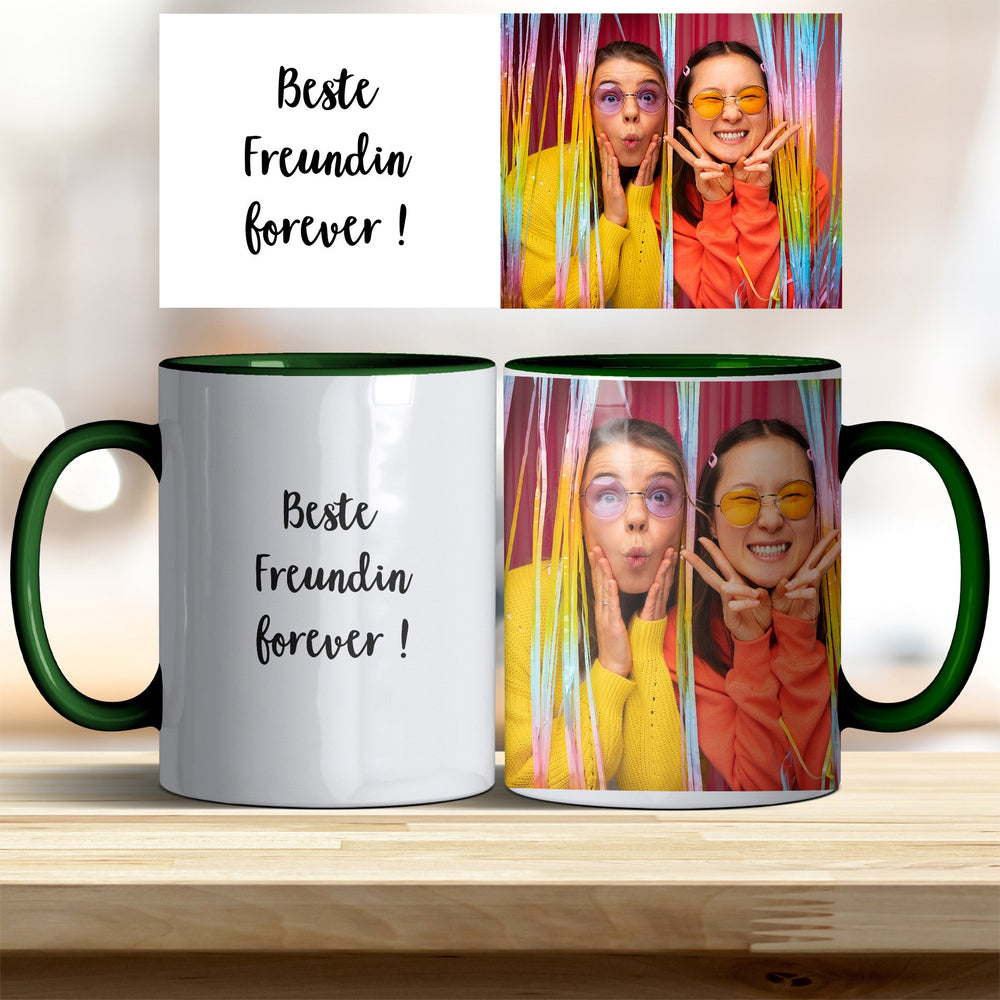 Tasse Beste Freundin forever personalisierbar mit Text und Foto in verschiedenen trendigen Farben - all - yours24