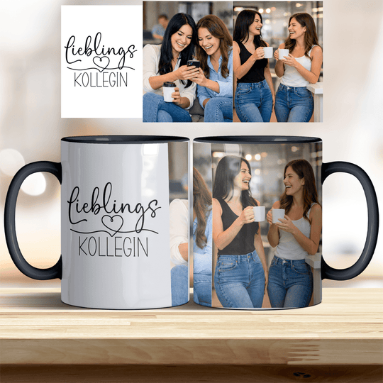Tasse Lieblingskollegin personalisierbar mit Foto in verschiedenen trendigen Farben - all - yours24