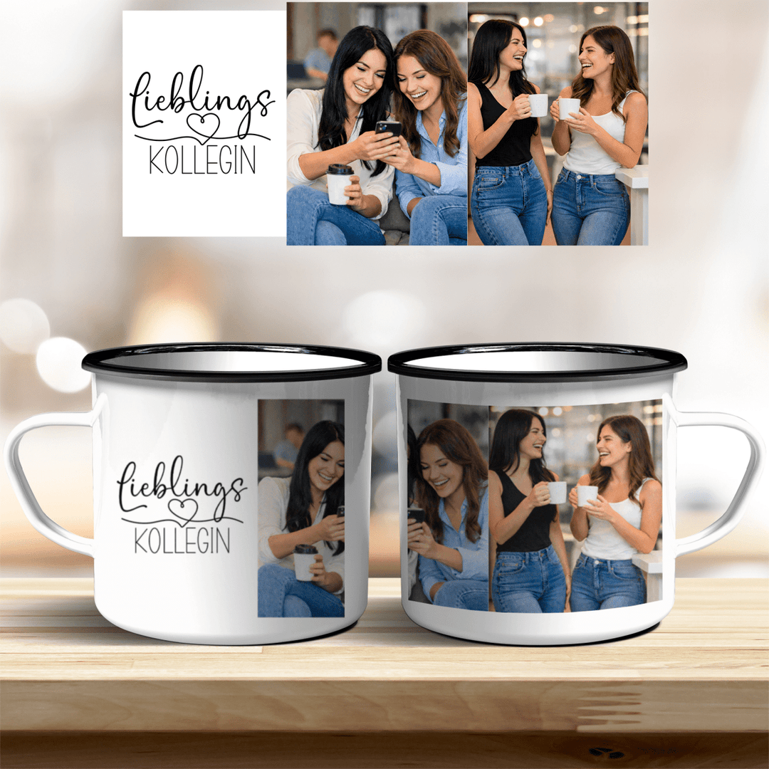 Tasse Lieblingskollegin personalisierbar mit Foto in verschiedenen trendigen Farben - all - yours24