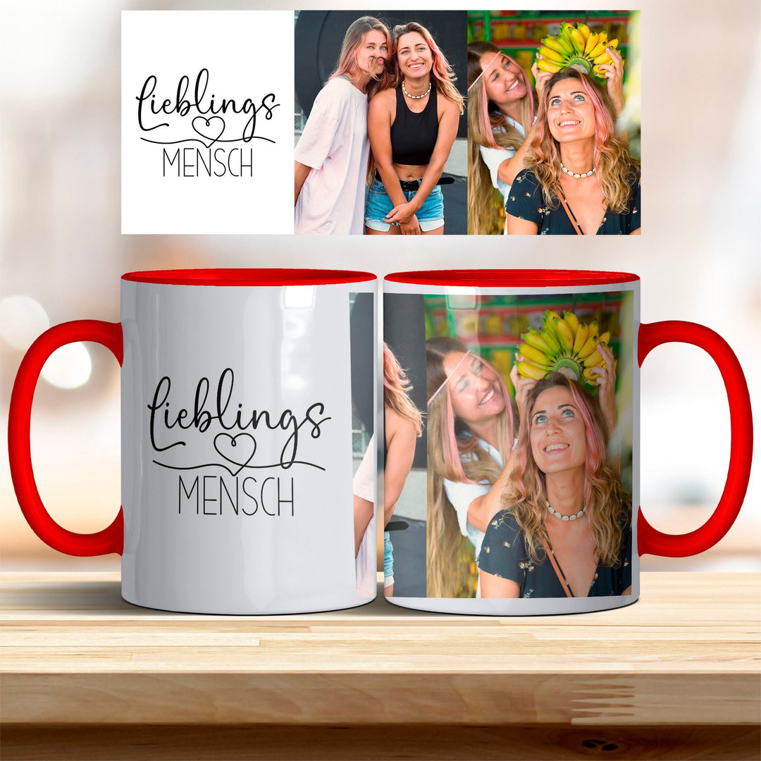 Tasse Lieblingsmensch personalisierbar mit Foto in verschiedenen trendigen Farben - all - yours24