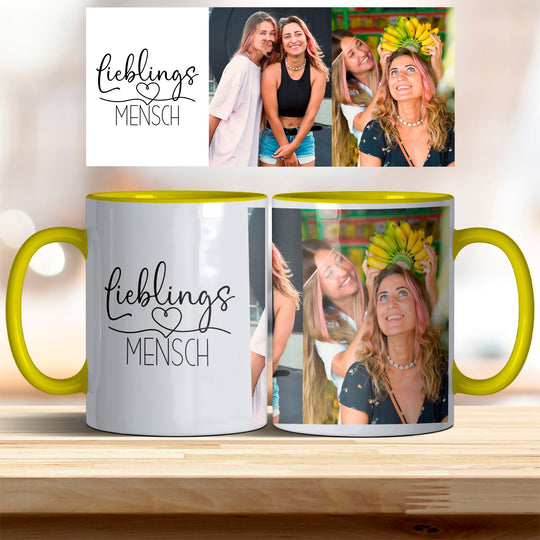 Tasse Lieblingsmensch personalisierbar mit Foto in verschiedenen trendigen Farben - all - yours24