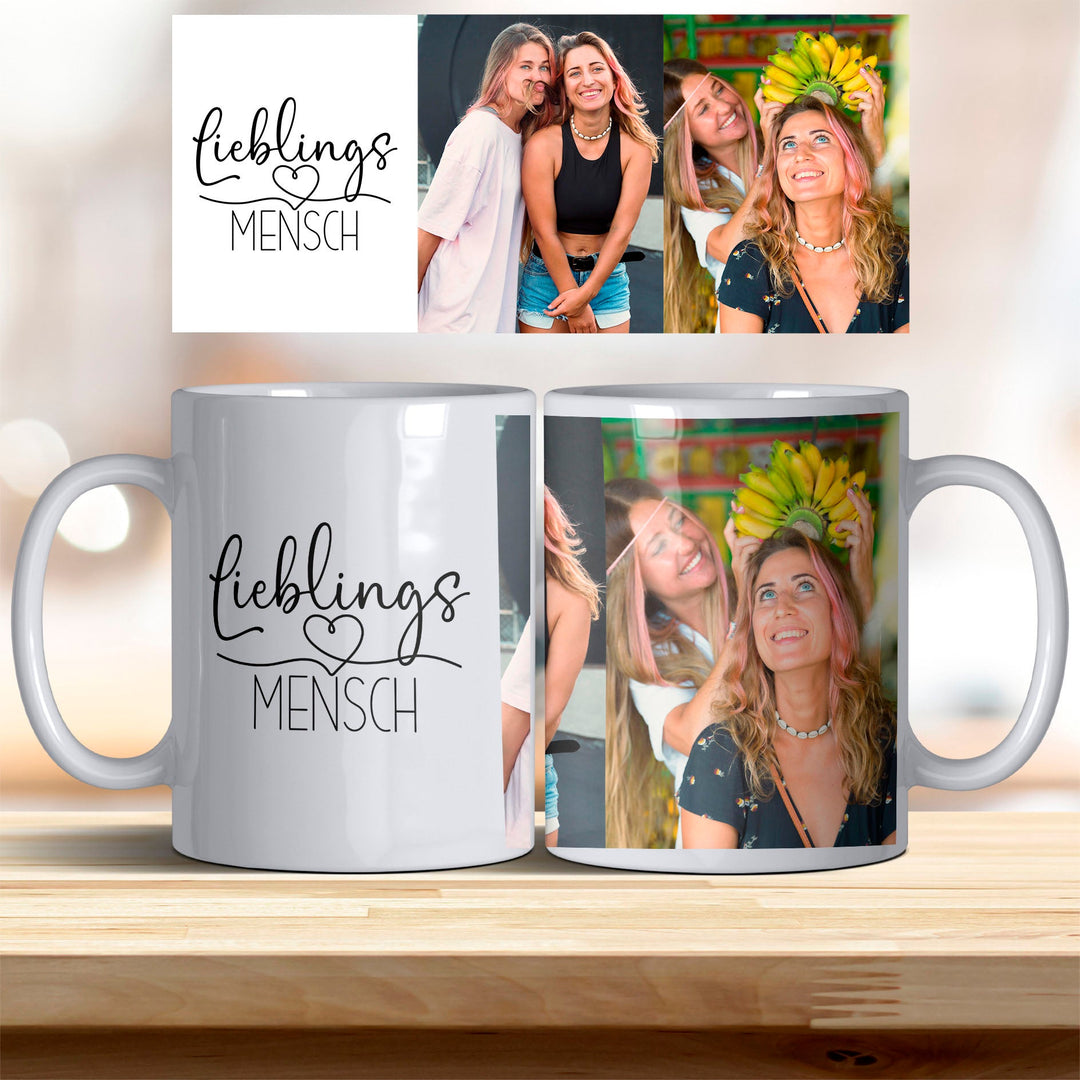 Tasse Lieblingsmensch personalisierbar mit Foto in verschiedenen trendigen Farben - all - yours24