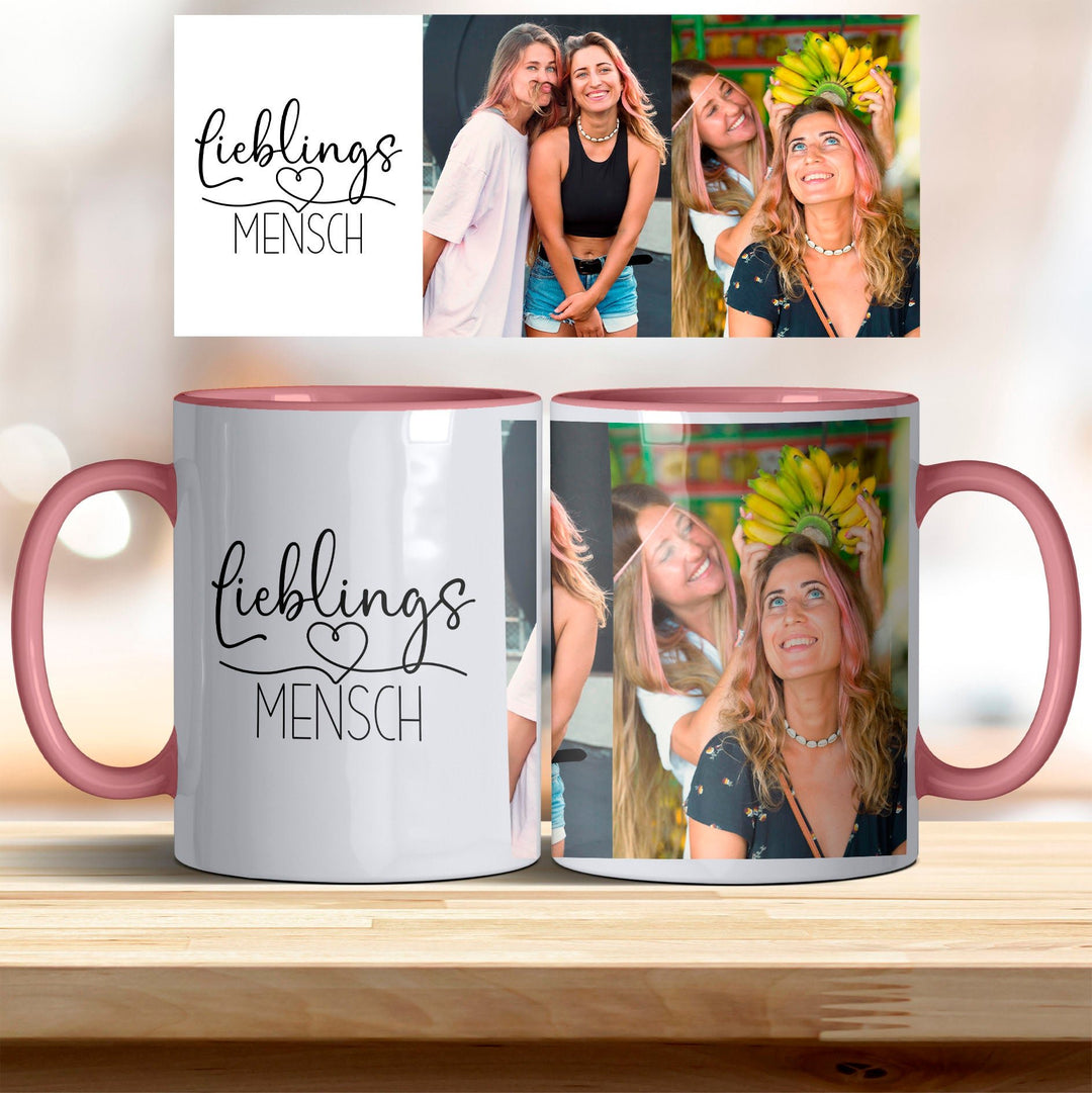 Tasse Lieblingsmensch personalisierbar mit Foto in verschiedenen trendigen Farben - all - yours24