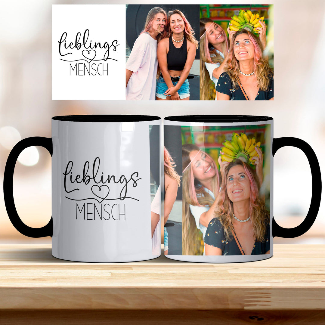 Tasse Lieblingsmensch personalisierbar mit Foto in verschiedenen trendigen Farben - all - yours24