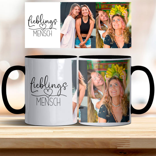 Tasse Lieblingsmensch personalisierbar mit Foto in verschiedenen trendigen Farben - all - yours24