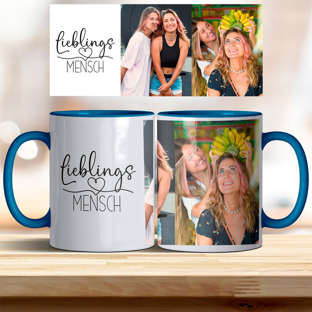 Tasse Lieblingsmensch personalisierbar mit Foto in verschiedenen trendigen Farben - all - yours24