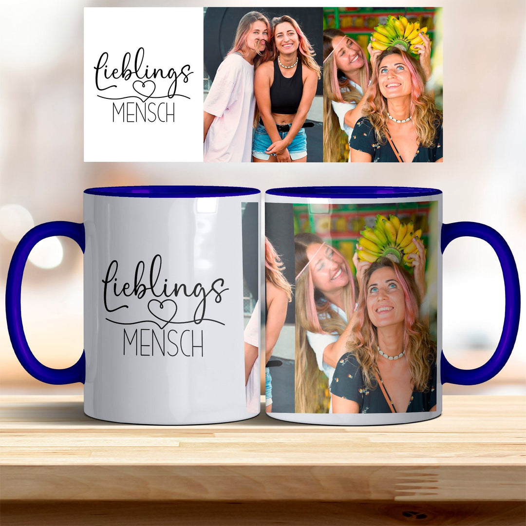 Tasse Lieblingsmensch personalisierbar mit Foto in verschiedenen trendigen Farben - all - yours24