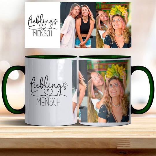 Tasse Lieblingsmensch personalisierbar mit Foto in verschiedenen trendigen Farben - all - yours24