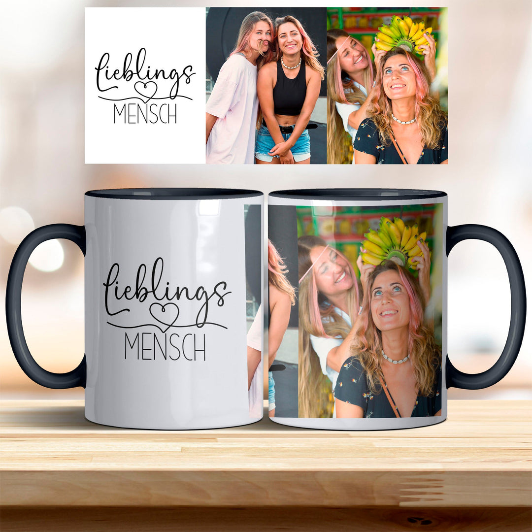 Tasse Lieblingsmensch personalisierbar mit Foto in verschiedenen trendigen Farben - all - yours24