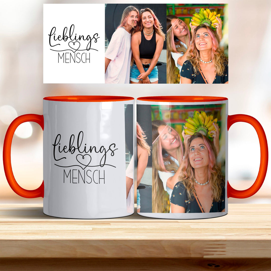 Tasse Lieblingsmensch personalisierbar mit Foto in verschiedenen trendigen Farben - all - yours24