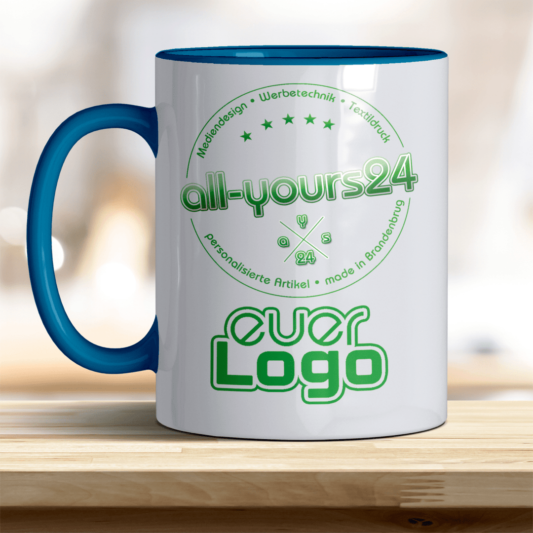 Tasse mit Logo bedruckt Keramik Becher Firmenlogo - all - yours24
