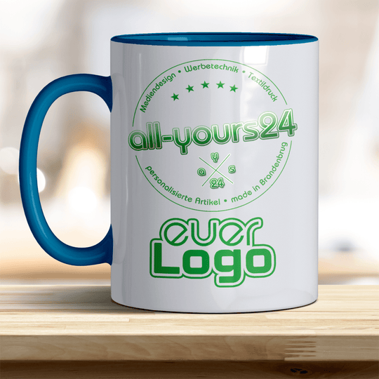 Tasse mit Logo bedruckt Keramik Becher Firmenlogo - all - yours24