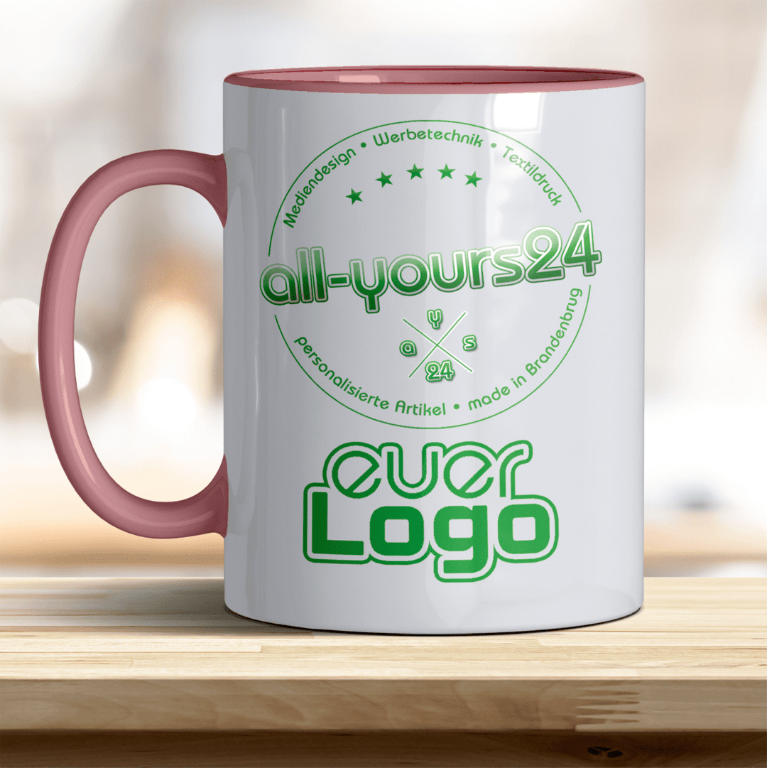 Tasse mit Logo bedruckt Keramik Becher Firmenlogo - all - yours24