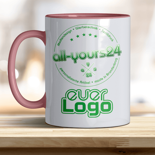 Tasse mit Logo bedruckt Keramik Becher Firmenlogo - all - yours24