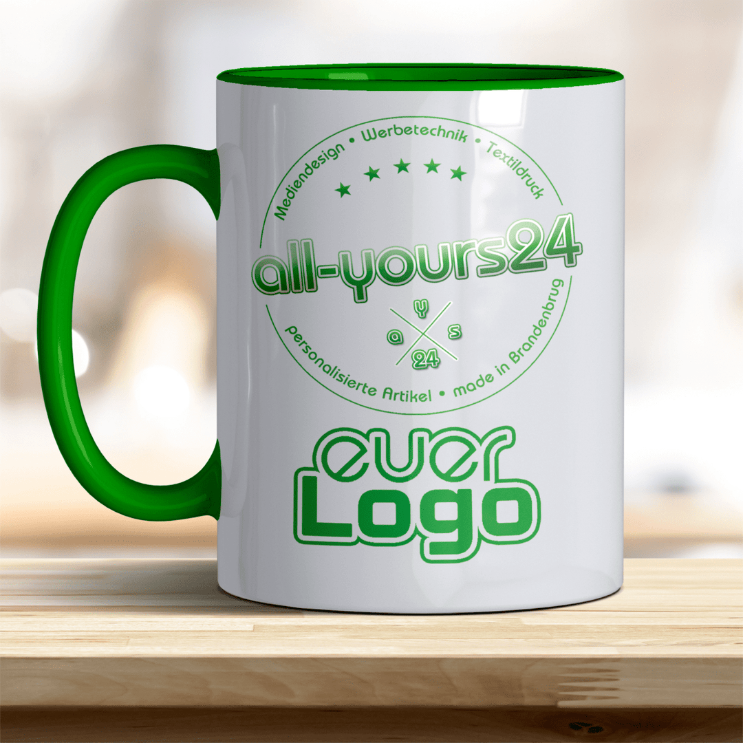 Tasse mit Logo bedruckt Keramik Becher Firmenlogo - all - yours24