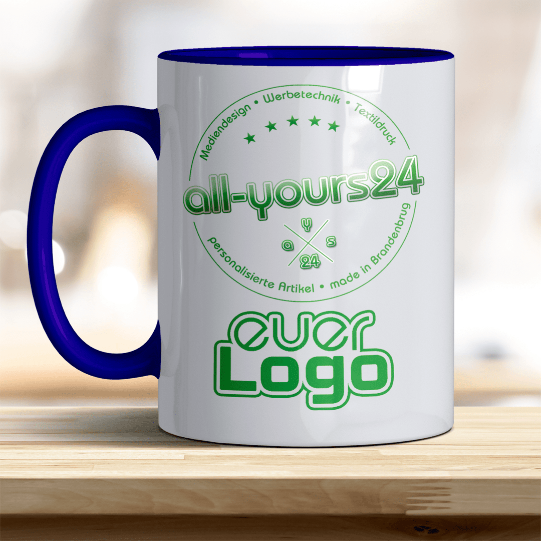 Tasse mit Logo bedruckt Keramik Becher Firmenlogo - all - yours24
