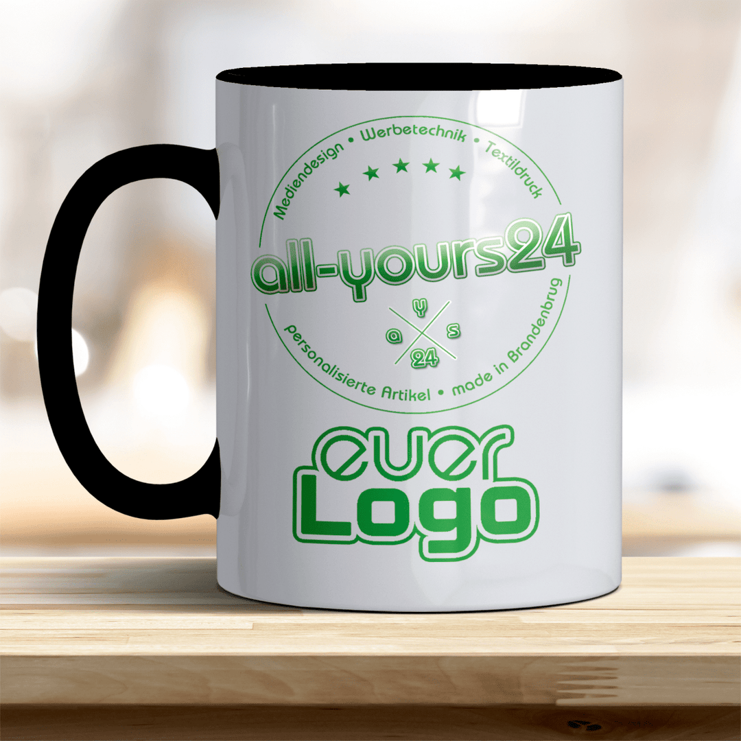 Tasse mit Logo bedruckt Keramik Becher Firmenlogo - all - yours24