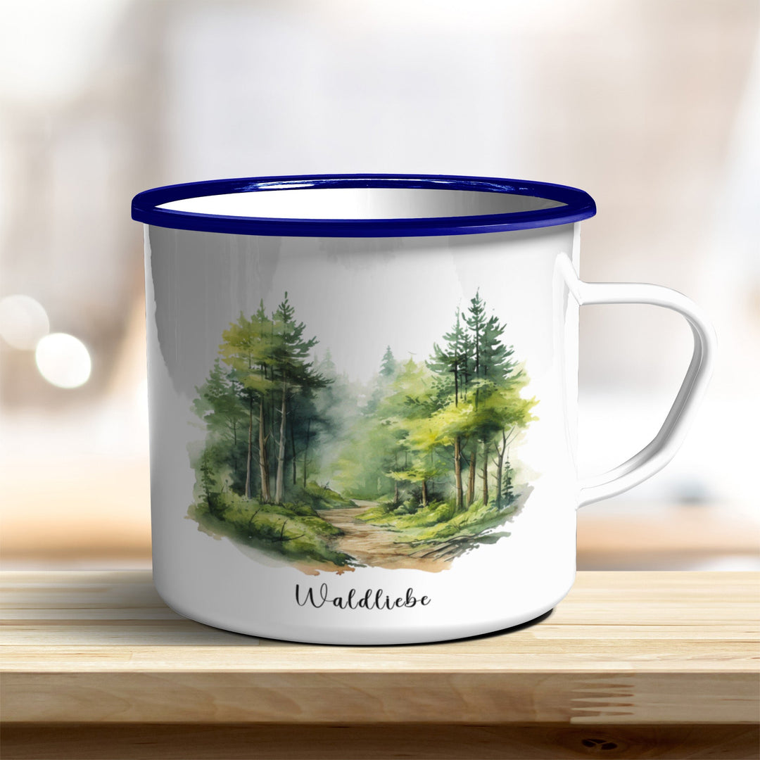 Waldliebe Emaille Tasse – Robustes Naturerlebnis verschiedenen Größen - all - yours24