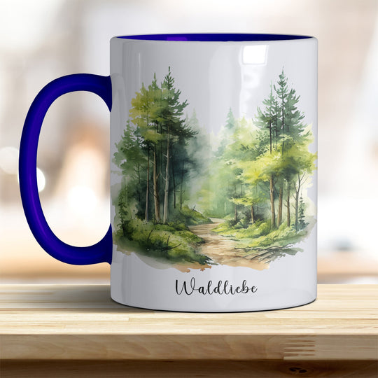 Waldliebe Keramiktasse – Vielfältige Farben, Idyllisches Waldbild - Design - all - yours24