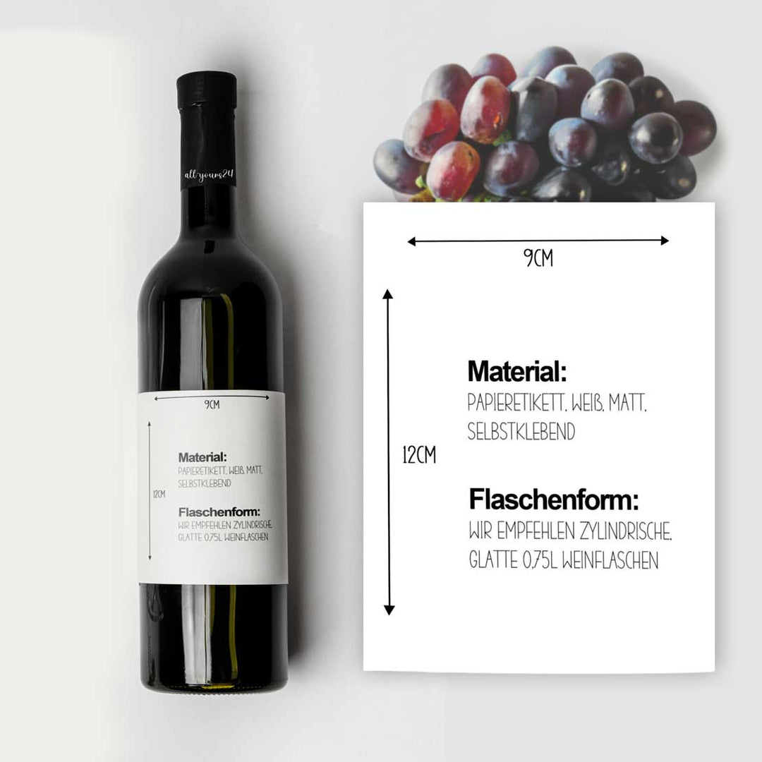 Weil Brot und Salz zu trocken sind Weinetikett Weinlabel Einzug Hochzeit personalisiert - all - yours24