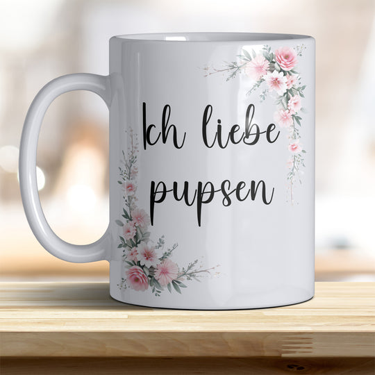 Ich liebe pupsen: Keramik-Kaffeebecher – Humorvoll & Hochwertig - weiß