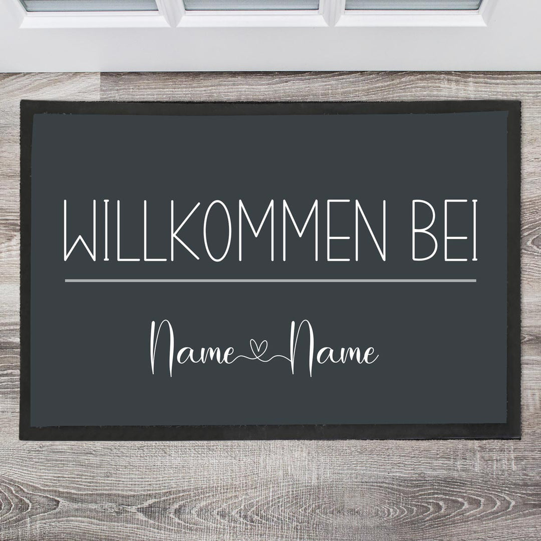 Willkommen mit Name Fußmatte, Schmutzfangmatte, Fußmatte personalisiert, Türmatte, Personalisierte Fußmatte, Geschenk zum Einzug - all - yours24
