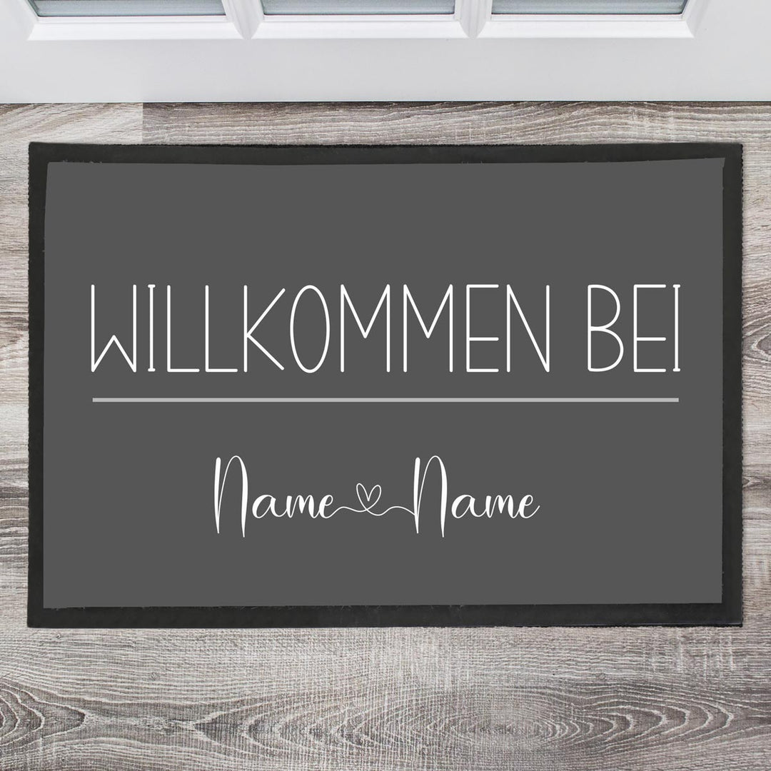 Willkommen mit Name Fußmatte, Schmutzfangmatte, Fußmatte personalisiert, Türmatte, Personalisierte Fußmatte, Geschenk zum Einzug - all - yours24
