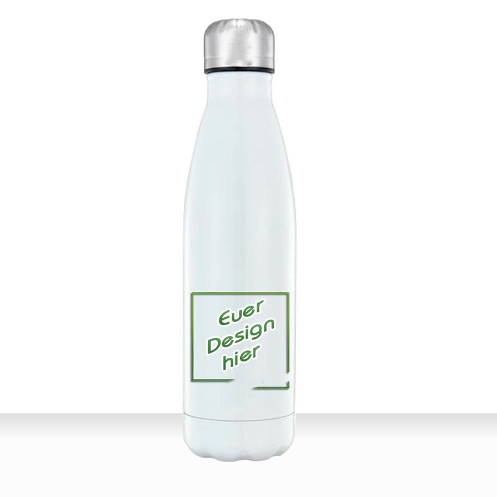 Geschenkidee Edelstahl Trinkflasche 750ml personalisiert mit Eurem Text oder Foto bedruckt - all-yours24
