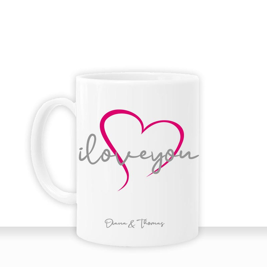 Geschenkidee Tasse personalisiert " i love you "  Liebe mit Namen - all-yours24