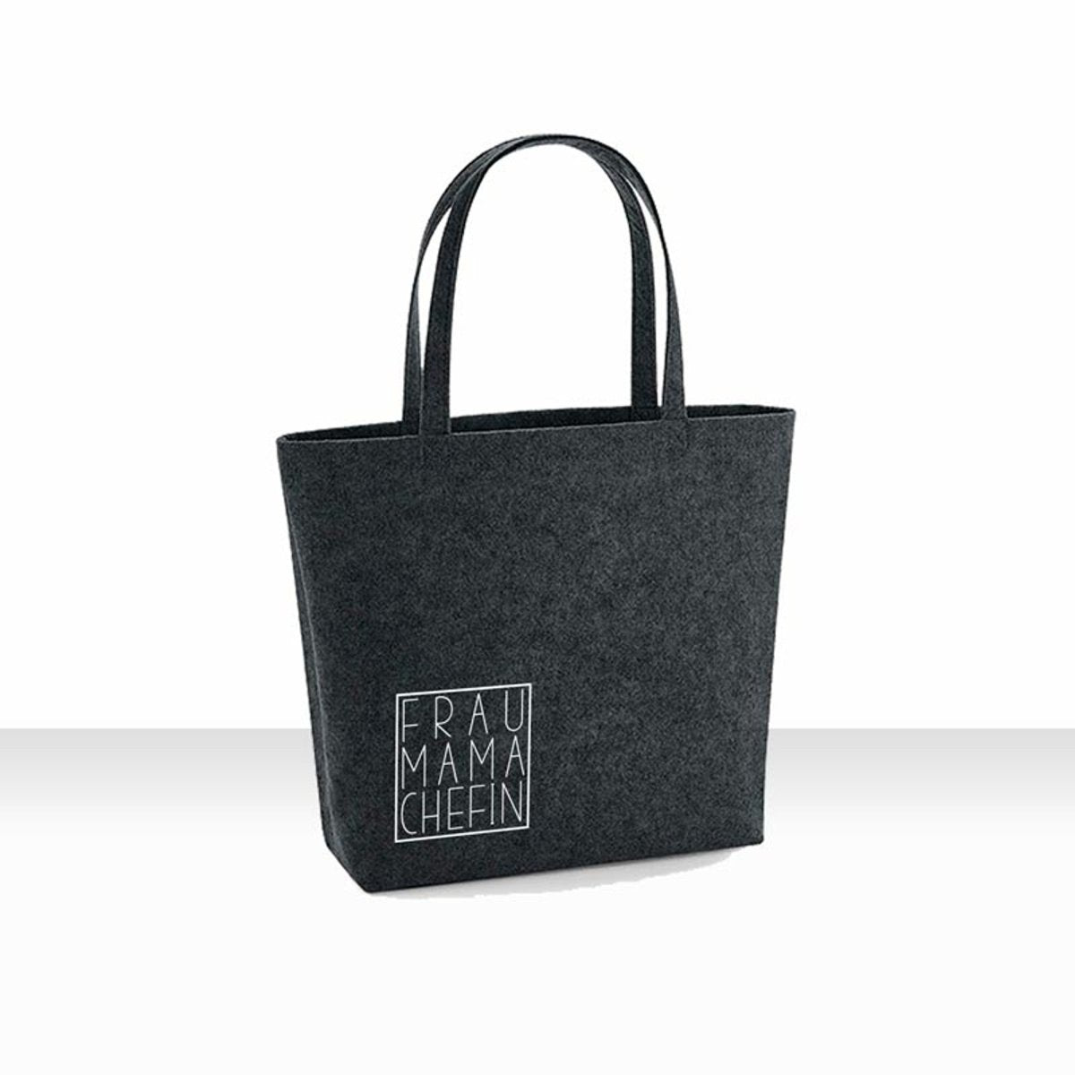 all-yours24 Filz Shopper Einkaufstasche FRAU MAMA CHEFIN anthrazit