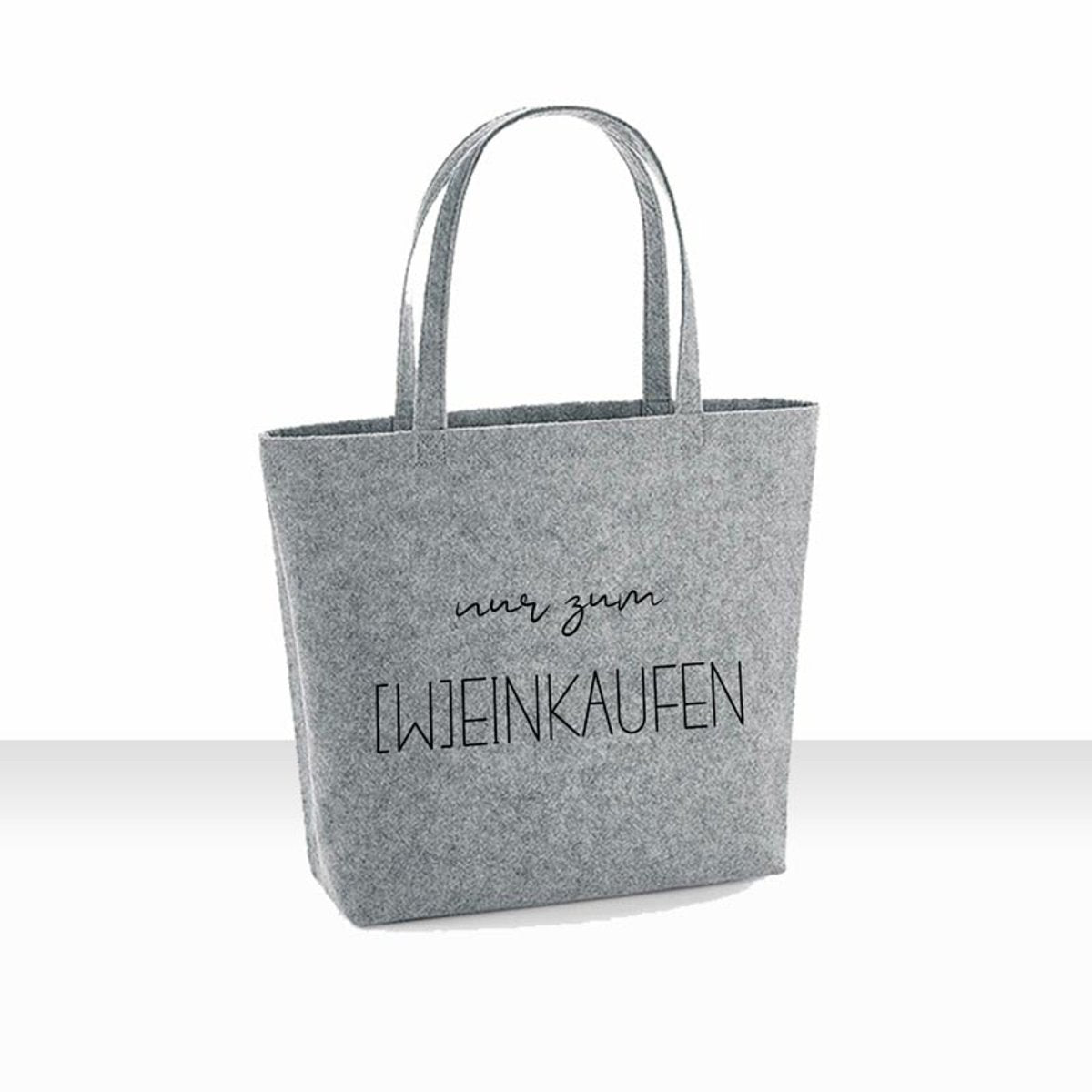 all-yours24 Filz Shopper Einkaufstasche nur zum weinkaufen einkaufen grau