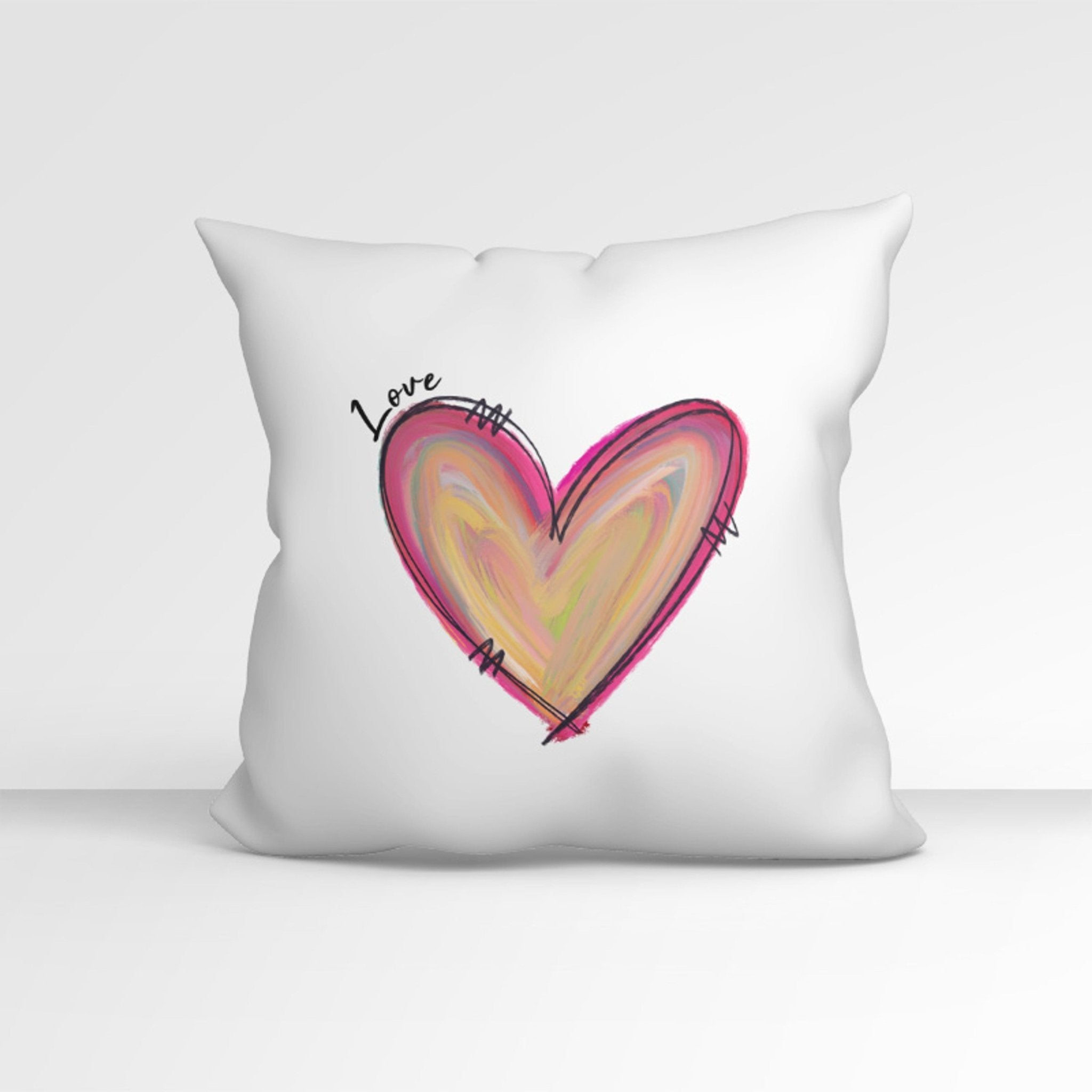 all - yours24 Kissen Love Liebe Herz Aquarell Multicolor - all - yours24
