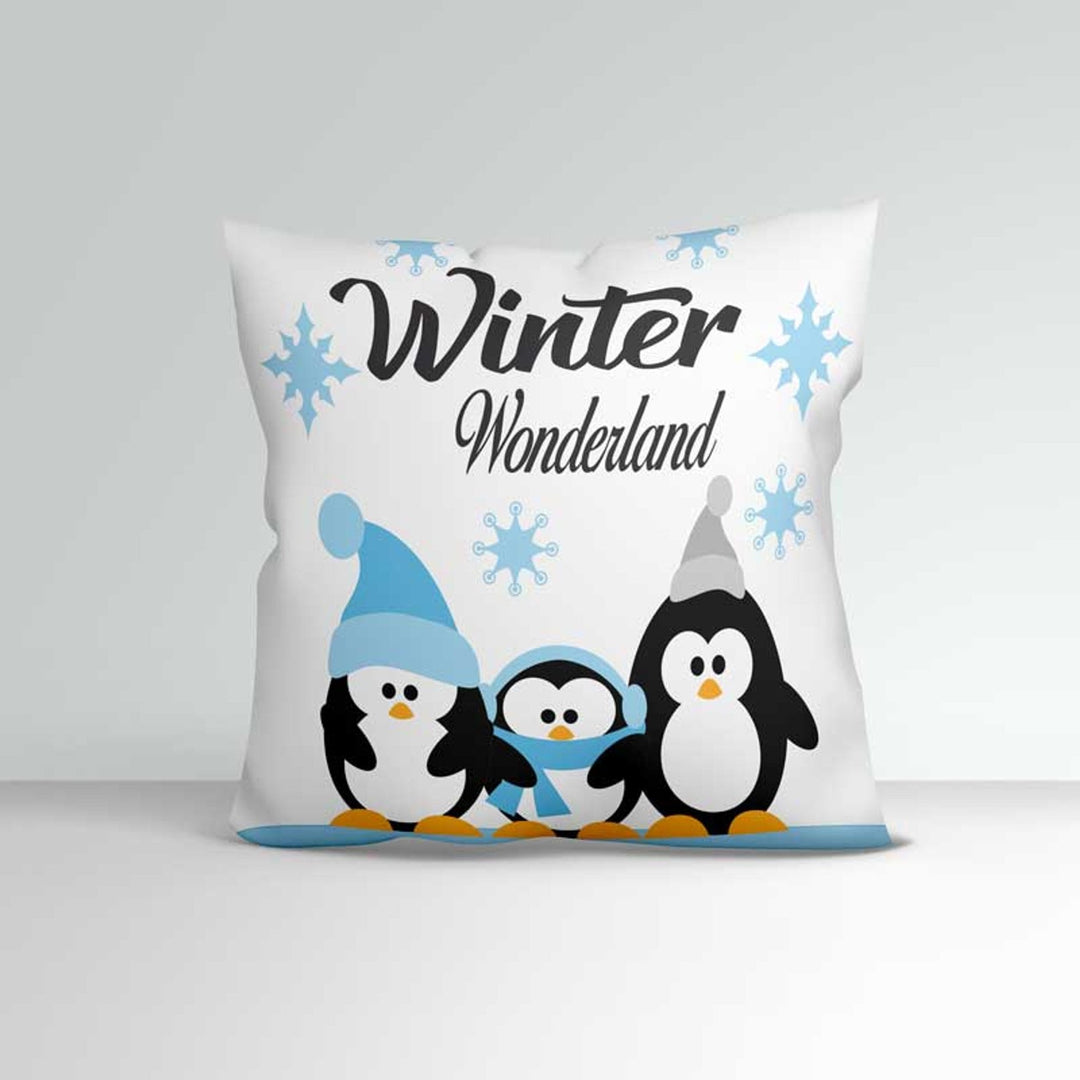 all - yours24 Kissen Pinguine im Schnee Winter Wonderland Weihnachten - all - yours24