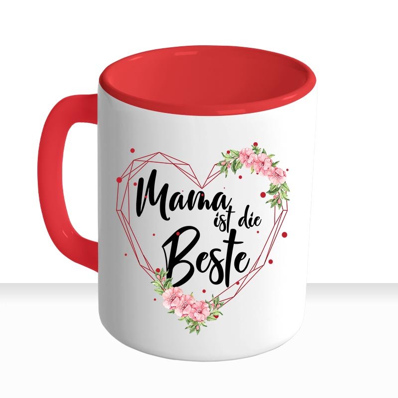 all - yours24 Tasse Blumen Mama ist die Beste Geschenkideen Tasse mit Spruch Geschenke Kaffee - Tasse - all - yours24
