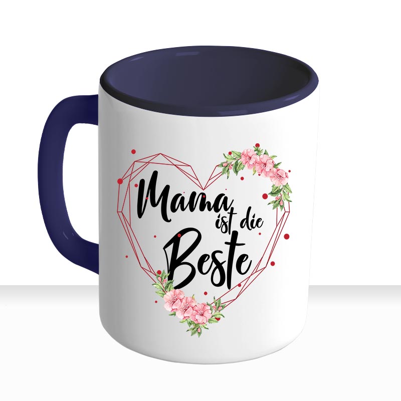 all - yours24 Tasse Blumen Mama ist die Beste Geschenkideen Tasse mit Spruch Geschenke Kaffee - Tasse - all - yours24