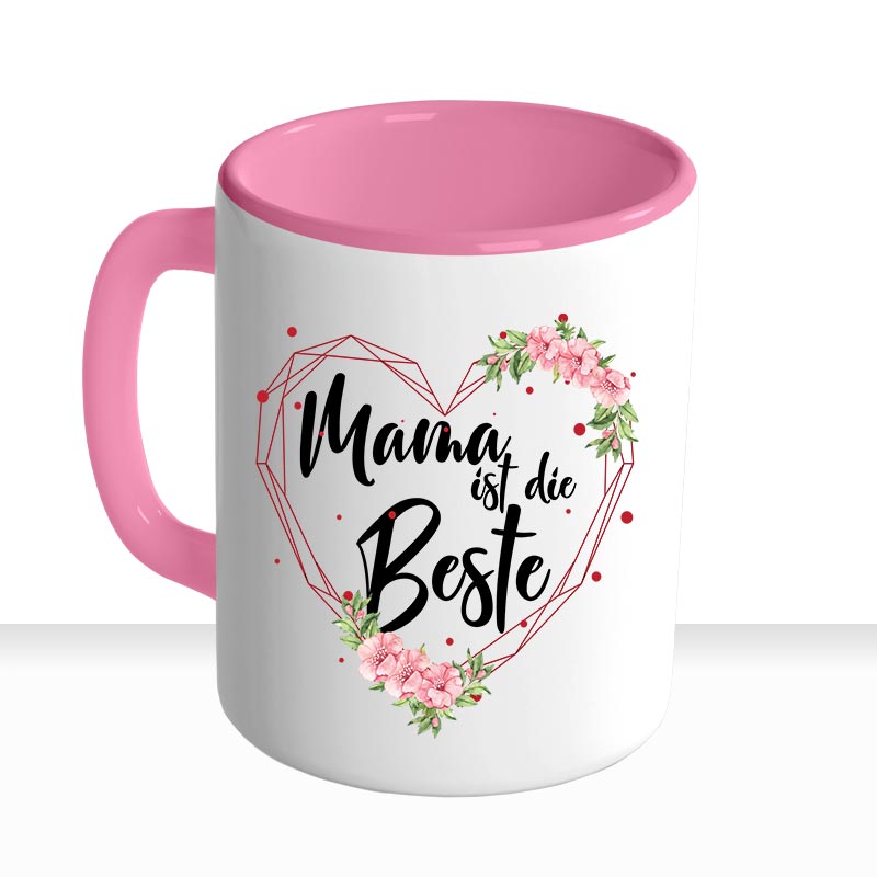 all - yours24 Tasse Blumen Mama ist die Beste Geschenkideen Tasse mit Spruch Geschenke Kaffee - Tasse - all - yours24