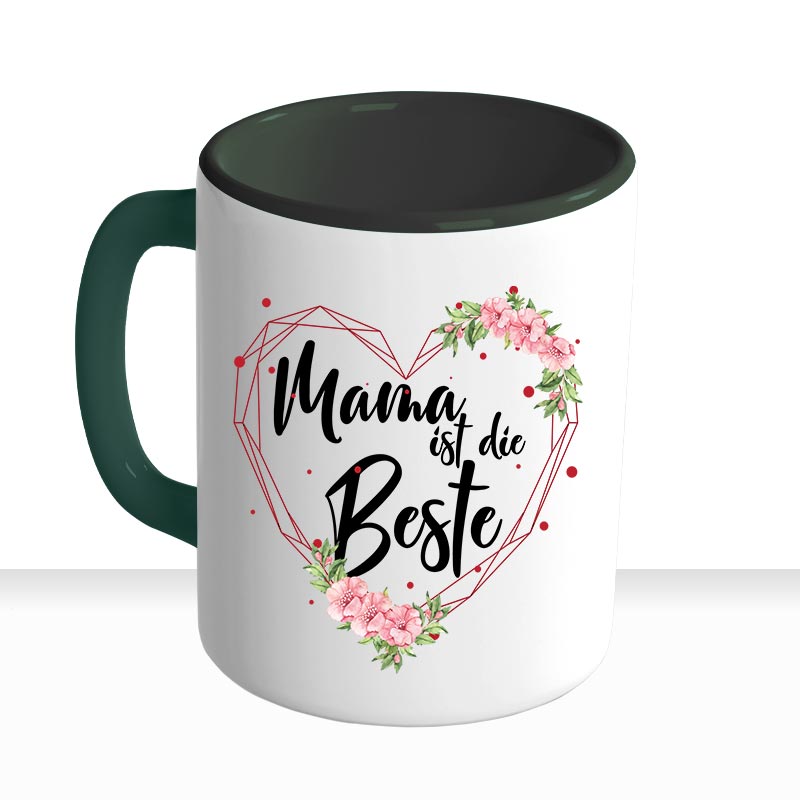 all - yours24 Tasse Blumen Mama ist die Beste Geschenkideen Tasse mit Spruch Geschenke Kaffee - Tasse - all - yours24