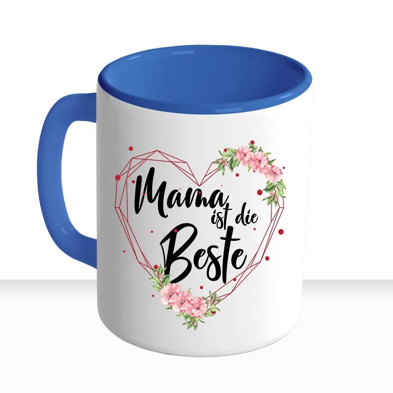 all - yours24 Tasse Blumen Mama ist die Beste Geschenkideen Tasse mit Spruch Geschenke Kaffee - Tasse - all - yours24