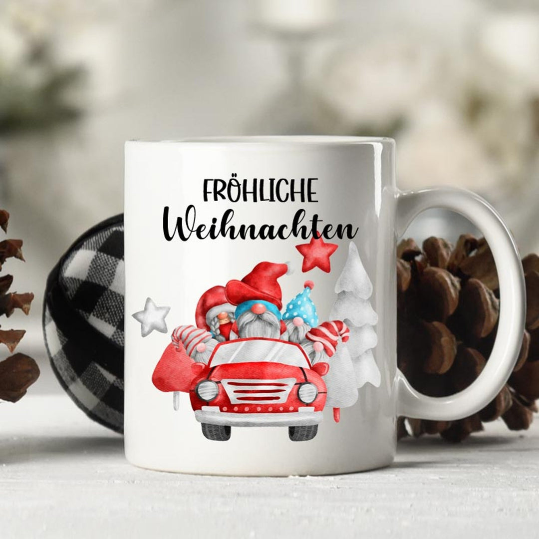 all - yours24 Tasse Fröhliche Weihnachten Geschenkideen Tasse mit Spruch Geschenke Kaffee - Tasse Weihnacht Wichtel - all - yours24