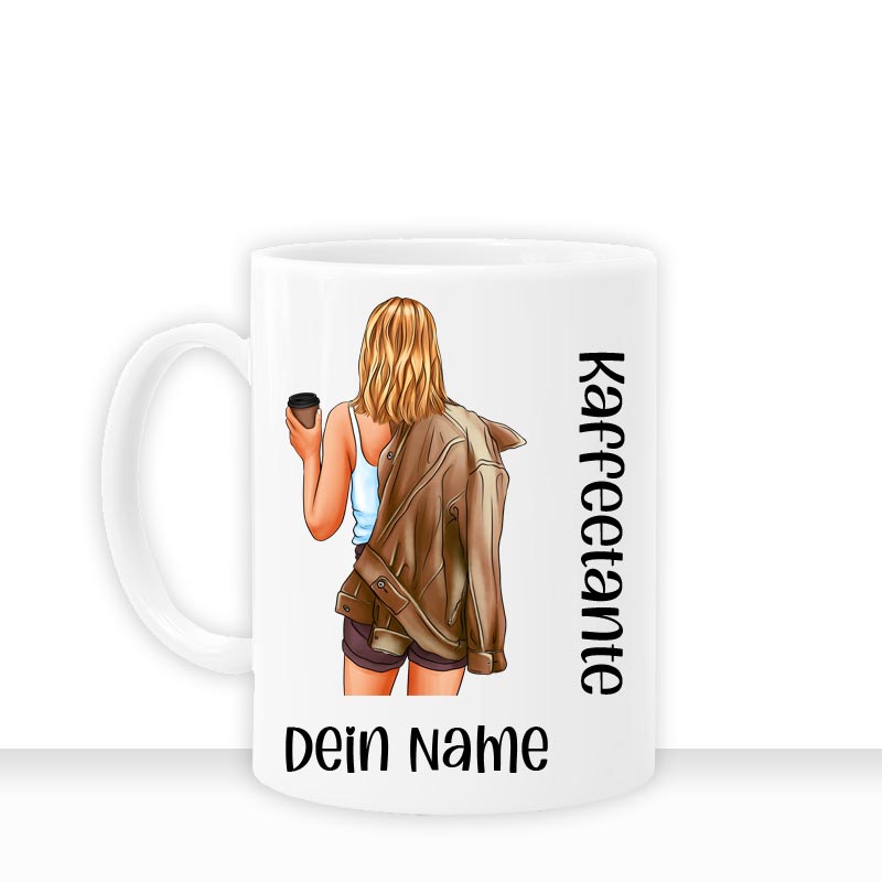 all - yours24 Tasse Kaffeetante Geschenkideen Tasse mit Spruch Geschenke Kaffee - Tasse - all - yours24