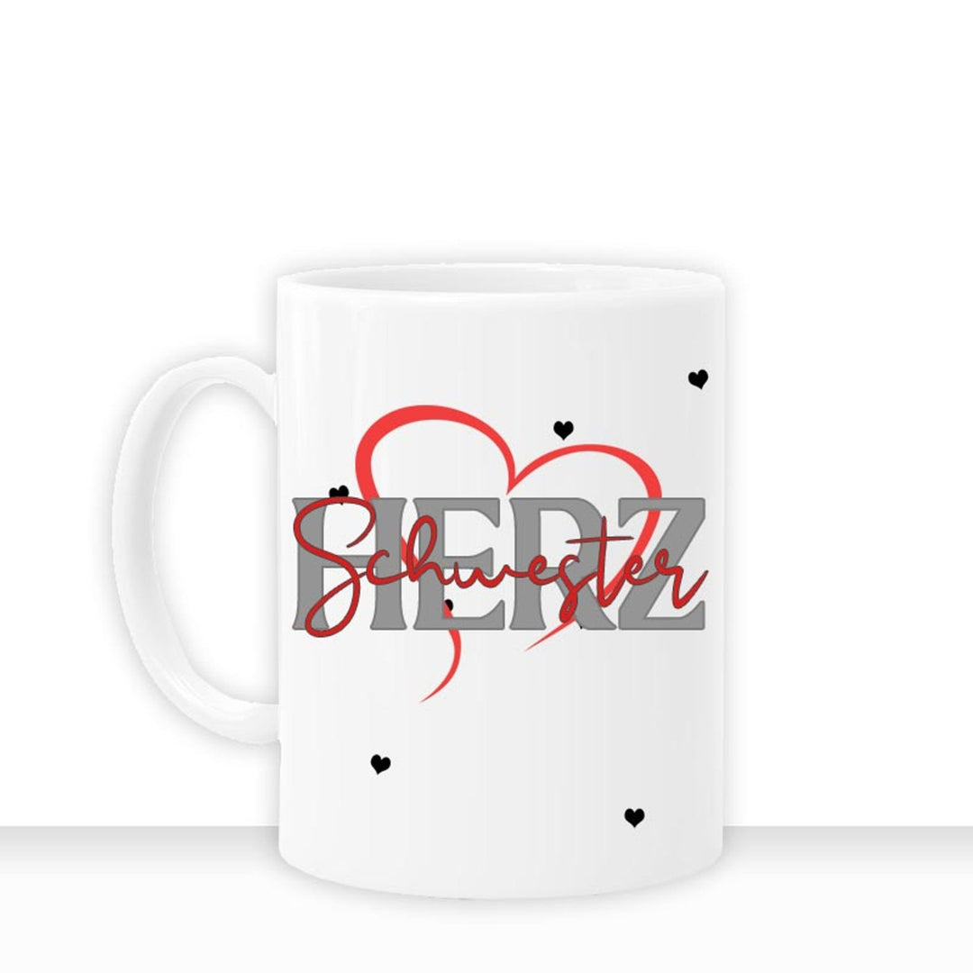 all - yours24 Tasse SCHWESTERHERZ Geschenkideen Tasse mit Spruch Geschenke Kaffee - Tasse - all - yours24