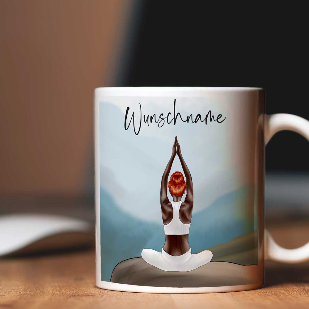 all - yours24 Tasse Yoga Frau mit Name Geschenkideen Tasse mit Spruch Geschenke Kaffee - Tasse - all - yours24