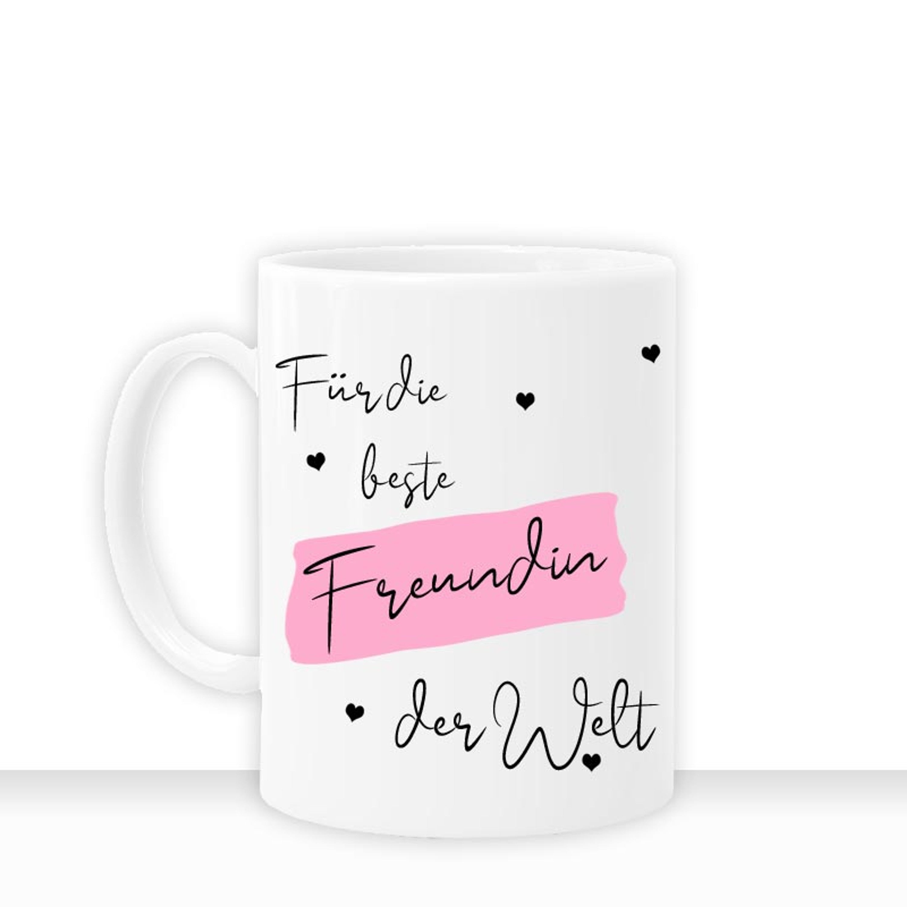 all-yours24 Tasse FÜR DIE BESTE FREUNDIN DER WELT Geschenkideen Tasse mit Spruch Geschenke Kaffee-Tasse 