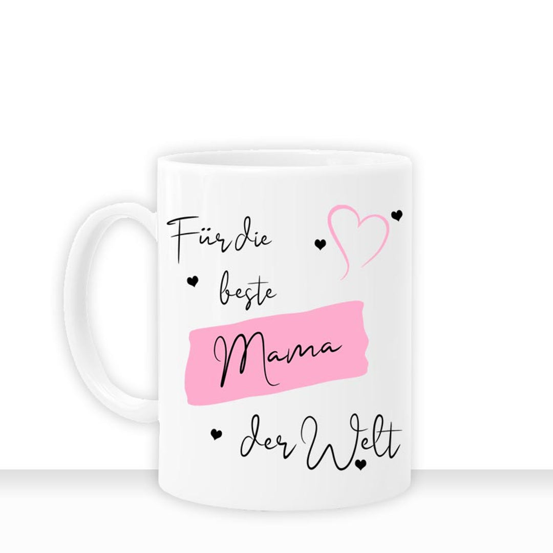 all-yours24 Tasse FÜR DIE BESTE MAMA DER WELT Geschenkideen Tasse mit Spruch Geschenke Kaffee-Tasse 