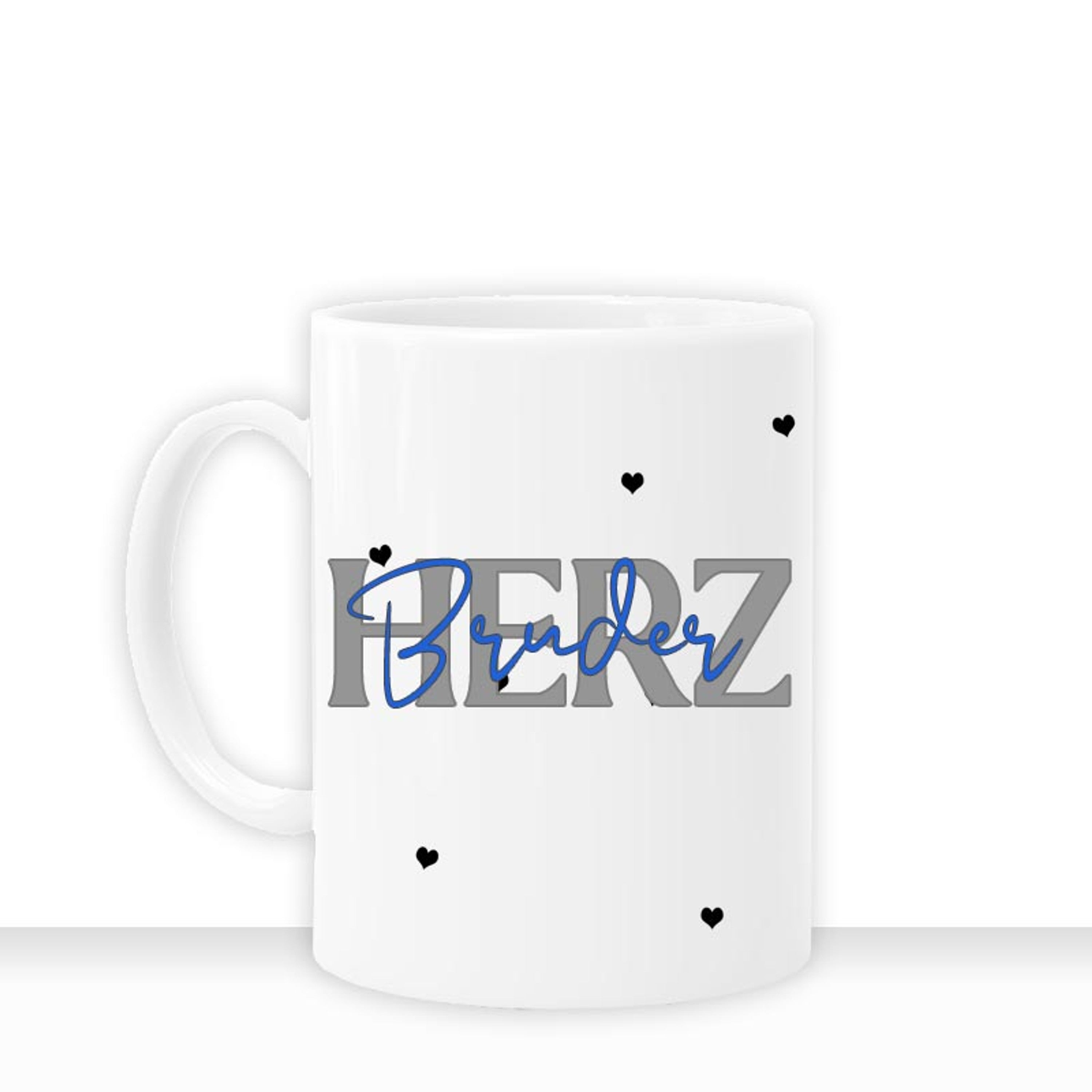 all-yours24 Tasse BRUDERHERZ Geschenkideen Tasse mit Spruch Geschenke Kaffee-Tasse 