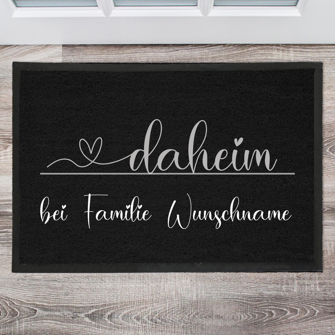 Daheim mit Herz Fußmatte, Schmutzfangmatte, Fußmatte personalisiert, Türmatte, Personalisierte Fußmatte, Geschenk zum Einzug - all - yours24